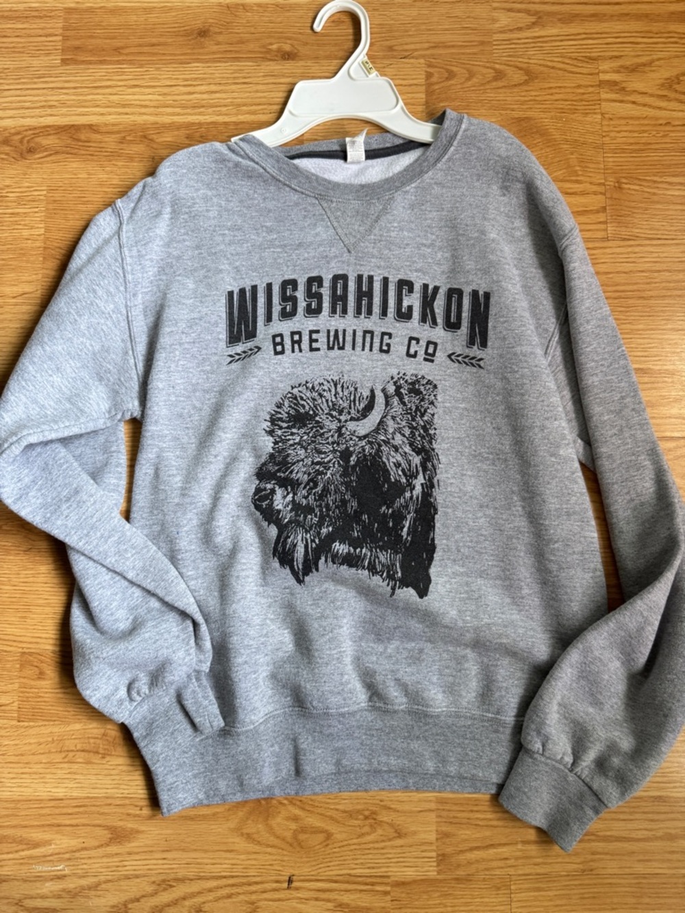 Fruit of the Loom Gray Crewneck Sweatshirt with Wissahickon Brewing Co. Graphic